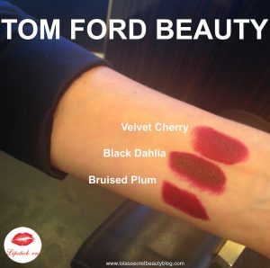 Màu Đỏ Mận của Tom Ford Bruised Plum (dưới cùng) 